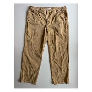 SUNDANCE Chino Pants Womens 14P Petite (36x28) Tan‎ Suspender Buttons Flat Front